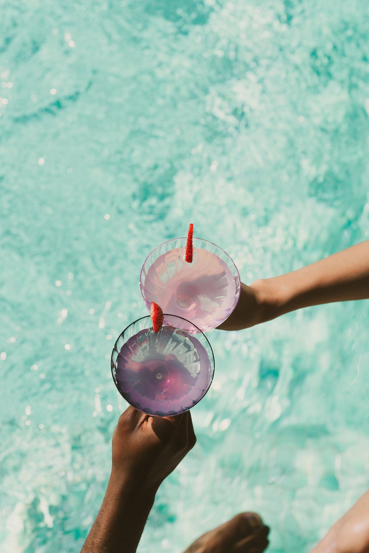 Pool Lifestyle Having Cocktails at the Pool