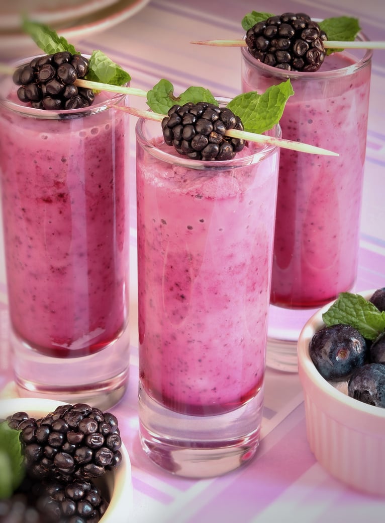 Purple Juice in Clear Drinking Glass